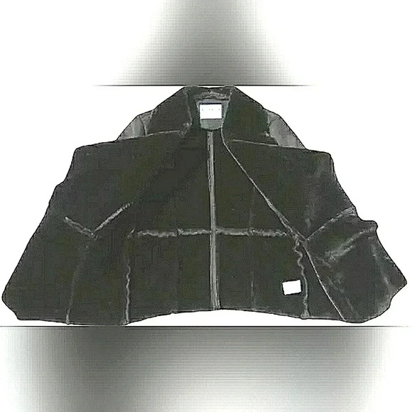 Whimsigoth Black Cropped Witchy Open Wrap Cozy Oversized Furry - Picture 3 of 4